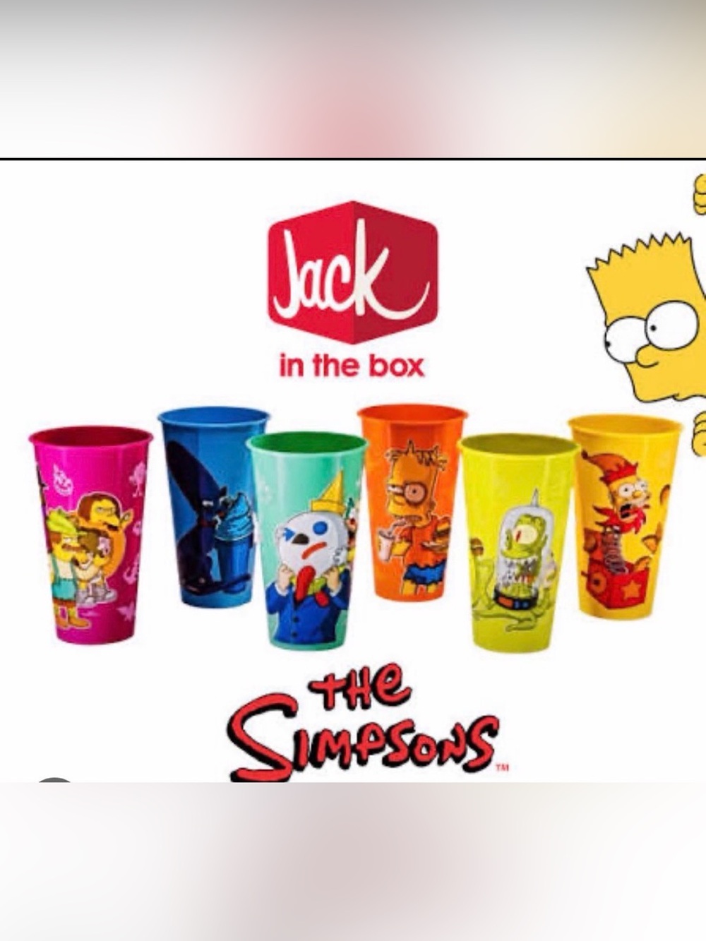 Jack in the Box Simpsons glow in the dark cup - Picture 5 of 5